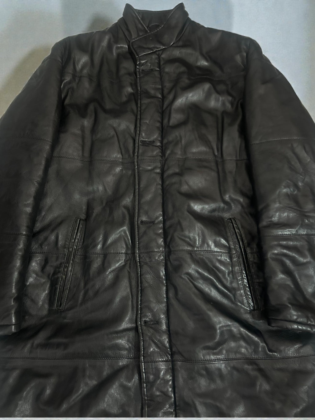Cappotto Vintage in Vera Pelle Nero – Taglia XXL