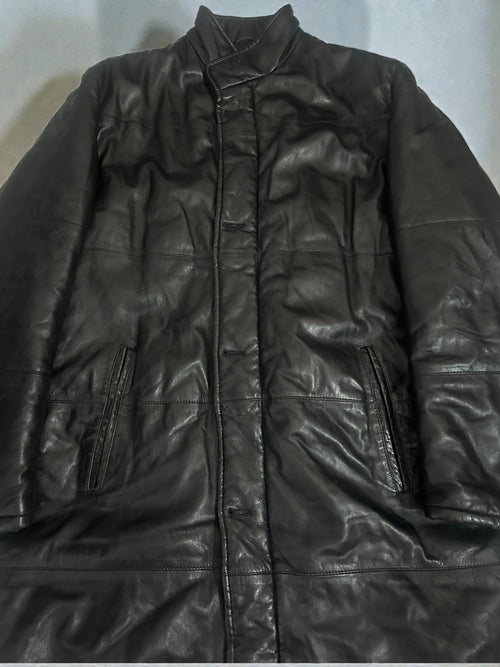 Cappotto Vintage in Vera Pelle Nero – Taglia XXL