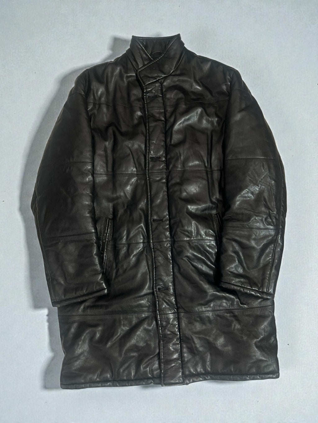 Cappotto Vintage in Vera Pelle Nero – Taglia XXL