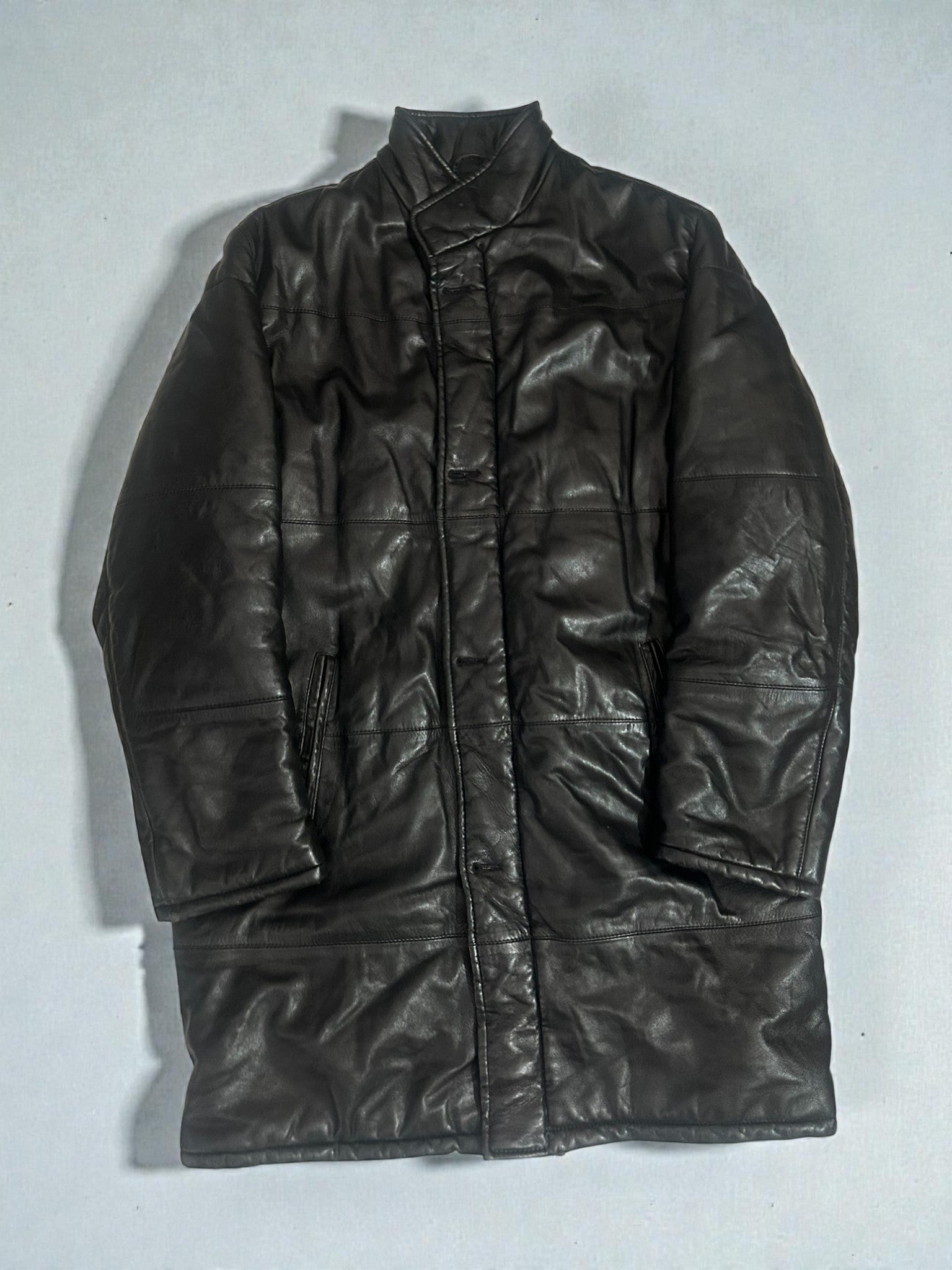 Cappotto Vintage in Vera Pelle Nero – Taglia XXL