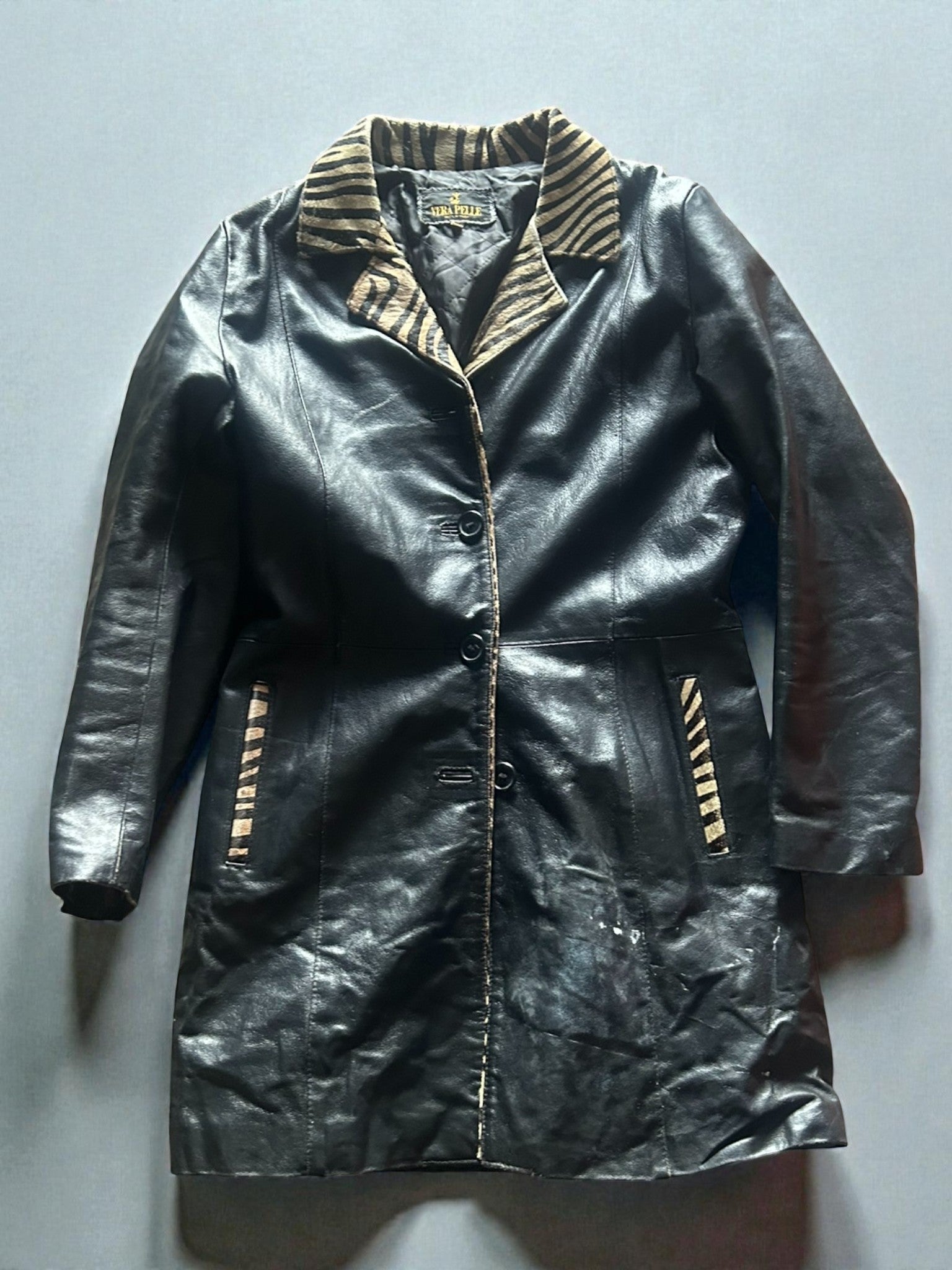 Giubbotto in Vera Pelle da Donna Animalier – Taglia IT 42