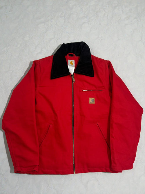 Carhartt Rework Jacket in Red with Black Velvet Collar